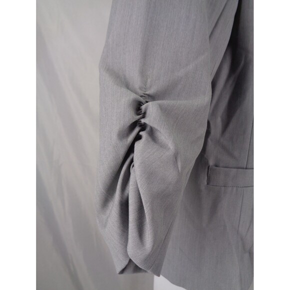 Elleven Gray Ruched 3/4 Sleeve Blazer Jacket Size Medium New - Picture 8 of 11
